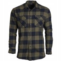 KOSZULA FLANELOWA MĘSKA W KRATĘ MIL-TEC Z DŁUGIM RĘKAWEM CZARNA / OLIVE M