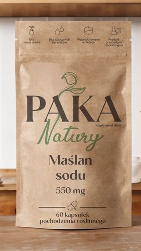 MAŚLAN SODU 60 kaps na jelita ibs KWAS MASŁOWY 1100mg w porcji Paka Natury na Arena.pl