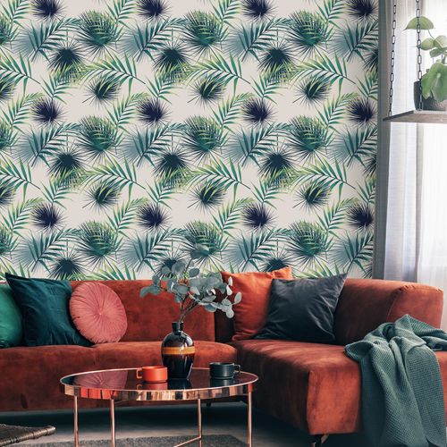 Tapeta Do Jadalni Zielone LIŚCIE Palmowe Natura na Arena.pl