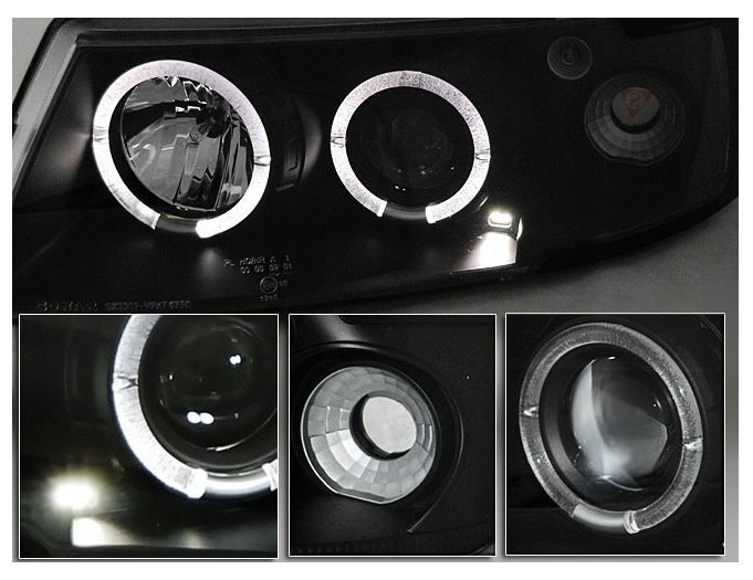 LAMPY REFLEKTORY DO VW PASSAT B5 OD 1996 DO 2000 Roku RINGI LED SOCZEWKI zdjęcie 5