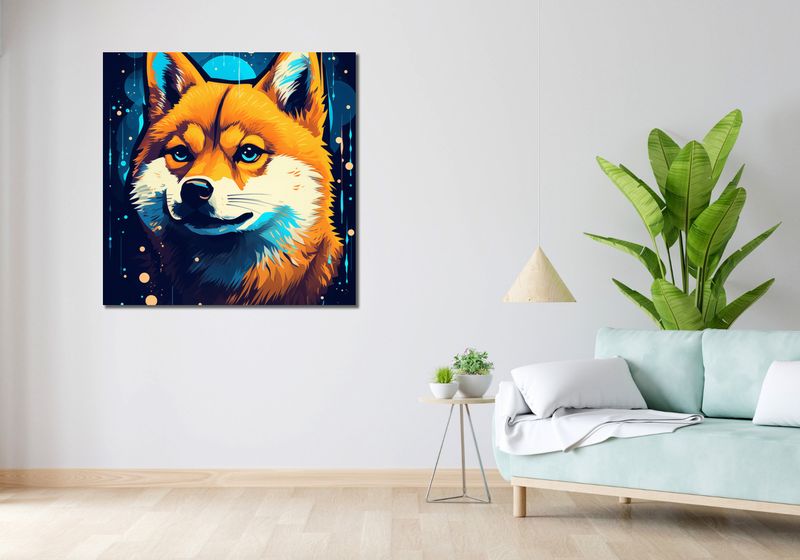 Obraz 100x100cm Lisek w Kosmosie zdjęcie 2