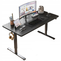 Biurko komputerowe elektryczne czarne carbon 160x80 regulowane 72-118 cm