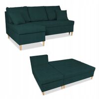 Narożnik Wigo rozkładany z funkcją spania Family Meble welur zielony