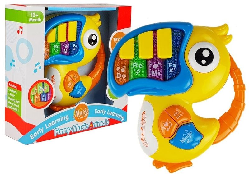 Pianinko Organki Do Re Mi Papuga Żółte zdjęcie 1