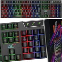 KLAWIATURA KOMPUTEROWA GAMINGOWA DLA GRACZY PODŚWIETLANA RGB USB MEMBRANOWA