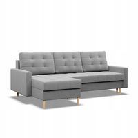 NAROŻNIK ELMA SZARY Wygodna Rogówka KANAPA Rozkładana z Funkcją Spania