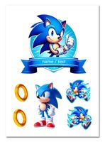 Wydruk cukrowy na tort A4 Sonic napis DIY