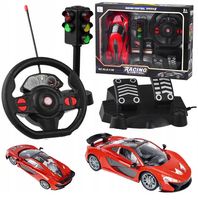 Samochód zdalnie sterowany jeżdżący auto na pilota RC kierownica pedały XXL