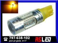 najmocniejsza żarówka LED T10 5 COB w16w w5w pomarańczowa 12v 24v