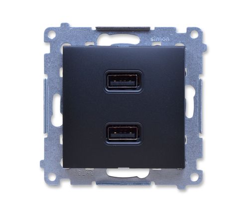 Simon 54 Ładowarka 2xUSB 2.1 A czarny mat DC2USB.01/49 na Arena.pl
