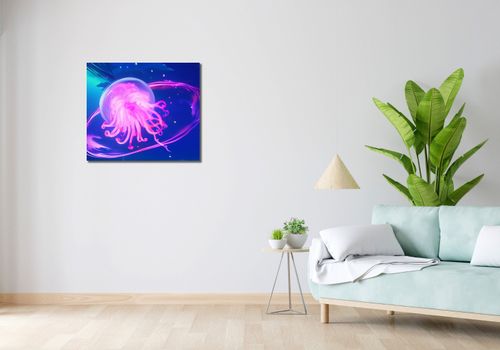Obraz 70x60cm Neonowa Meduza na Arena.pl