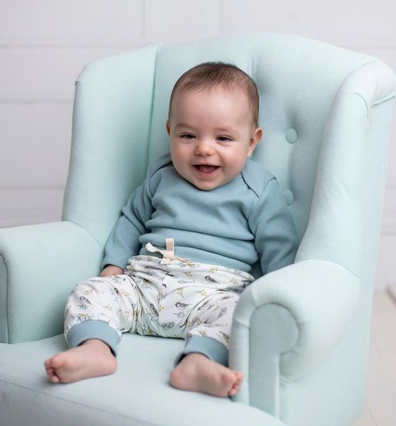 Spodnie długie w ptaszki 74 zdjęcie 2