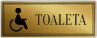 Tabliczka Złota Srebrna na drzwi TOALETA