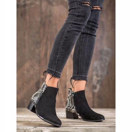 Czarne Botki Snake Print r.37 na Arena.pl