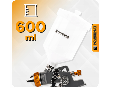 PISTOLET LAKIERNICZY DO MALOWANIA LAKIEROWANIA HVLP 1,4 MM ZBIORNIK 600 ML na Arena.pl