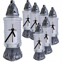 Cer-Far Znicz Krzyż z Żałobną Wstęgą Lampion 7 Sztuk