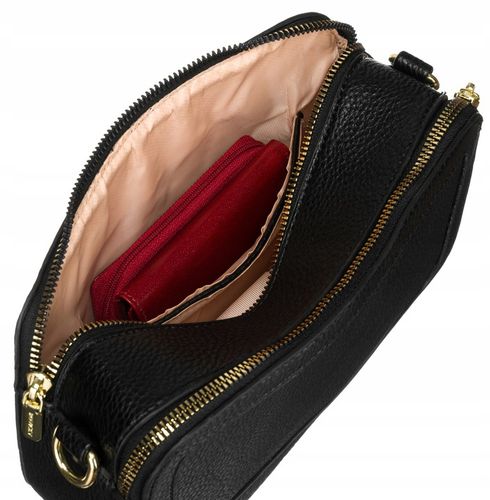 Torebka damska listonoszka na ramię czarna ROVICKY mała torba na pasku na Arena.pl