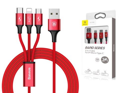 Baseus Kabel Rapid USB 3w1 Micro Usb + USB C + Lighting na Arena.pl