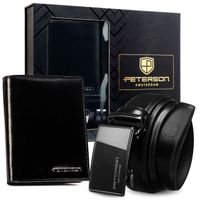 portfel i pasek box ptn 1549-125-k03-bw-7287 black