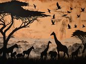 Plakat 80x60cm Zarysy z Sawanny