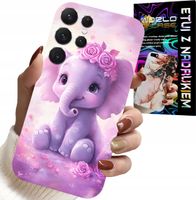 ETUI DO SAMSUNG GALAXY S25 ULTRA - SŁODKI SŁONIK NA RÓŻOWYM TLE CASE +FOLIA