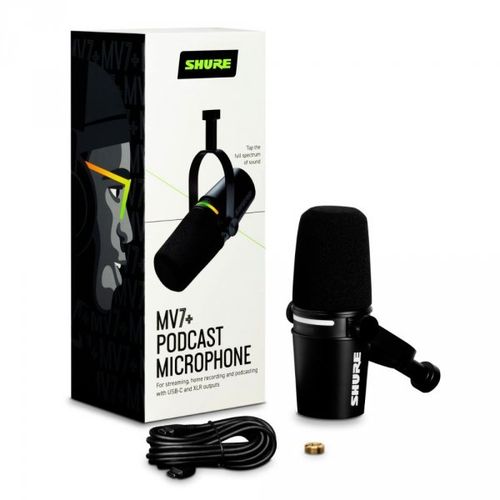 Mikrofon dynamiczny lektorski Shure MV7 -K XLR USB-C Czarny na Arena.pl