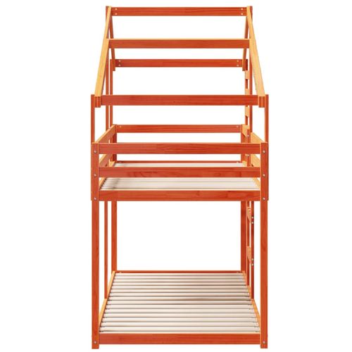 Łóżko z piętrem i daszkiem, woskowy brąz, 80x200 cm na Arena.pl