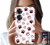 ETUI DO OPPO RENO11 F 5G - PSIE ŁAPKI NA BIAŁYM TLE, PIES, KOT, MIŚ