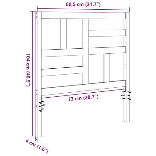 Wezgłowie łóżka Z zagłówkiem Woskowy brąz 80.5 x 4 x 104 cm na Arena.pl