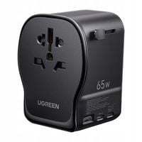 TRAVEL ADAPTER SZYBKA ŁADOWARKA PODRÓŻNA UK US EU AS CN USB 2xUSB-C 65W PD