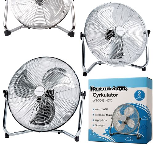 wentylator podłogowy ravanson wt-7045 inox na Arena.pl