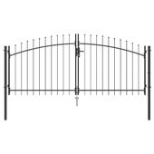 Brama ogrodowa Z blokadą Szary 100 x 300 cm Stal