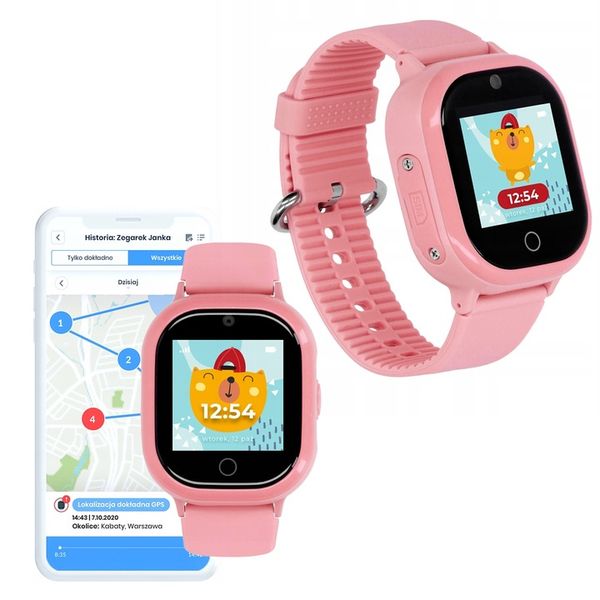 SMARTWATCH ZEGAREK DLA DZIECI GPS APP WIFI RÓŻOWY zdjęcie 1