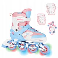 2X NILS ŁYŻWOROLKI OCHRANIACZE MOONBEAM BIAŁE LED S(31-34) NA0189 ZESTAW