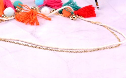 Elegancki Boho Łańcuszek Do Okularów Pompon Brelok na Arena.pl