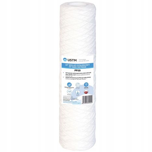 Filtr do wody filtrujący wkład sznurkowy 20 mik PP20 Ustm x10 sztuk na Arena.pl