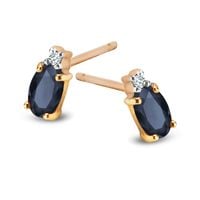 kolczyki złote z szafirami i diamentami