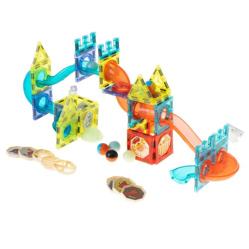 Klocki Świecące Magnetyczne Konstrukcyjne Tor Kulkowy Kulodrom Panele 75 na Arena.pl