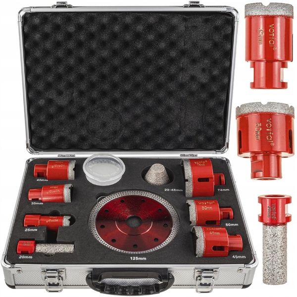 WIERTŁA WIERTŁO DIAMENTOWE OTWORNICE DO GRESU 20-74 MM OTWORNIC TARCZA GRES zdjęcie 1