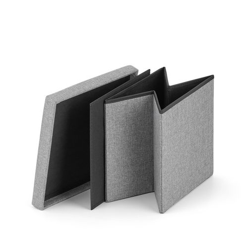 PUFA ZE SCHOWKIEM SKŁADANA SKRZYNIA DO SYPIALNI SALONU POKOJU SZARA - na Arena.pl