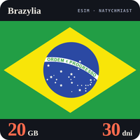 Karta eSIM Internet Brazylia 20 GB na 30 dni - bez rejestracji
