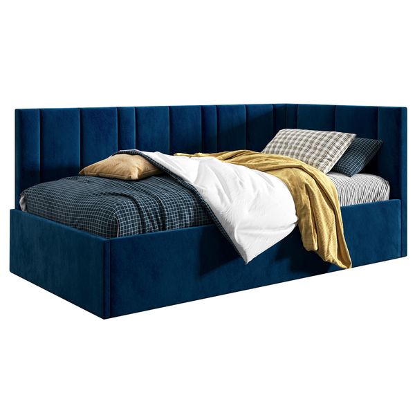 Łóżko młodzieżowe Tapczan 80x200 Supreme Prato Jasny Szary + POJEMNIK zdjęcie 3