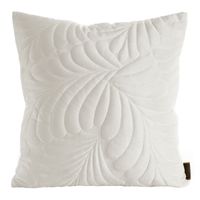 POSZEWKA W PALMY LIŚCIE WELUROWA 45X45 CM KREMOWA