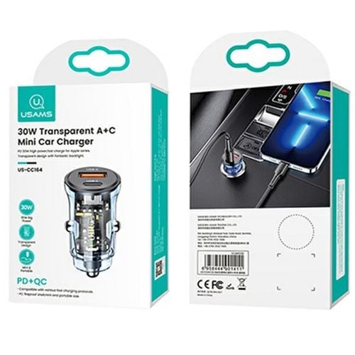 usams ład. sam. 1xusb+1xusb-c c32 30wfast charge niebieski/blue na Arena.pl