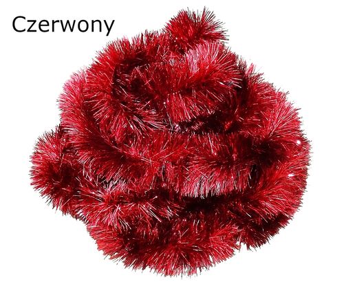 ŁAŃCUCH CHOINKOWY 6 metrów girlanda choinka CZERWONY 5cm na Arena.pl
