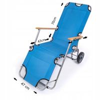 LEŻAK NA KÓŁKACH DASZEK OGRODOWY PLAŻOWY FOTEL SKŁADANY TARASOWY