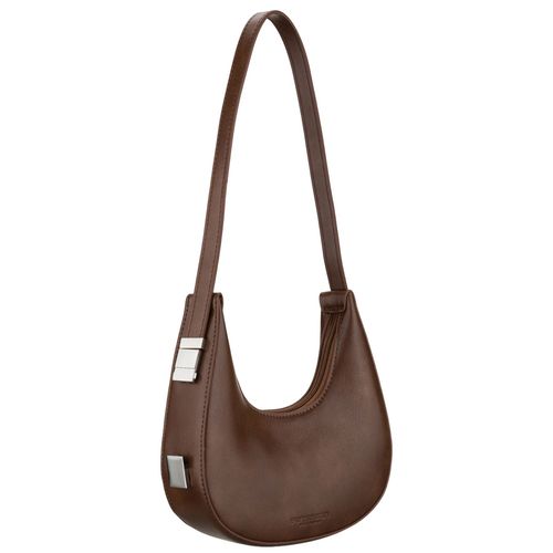 brązowa listonoszka-bagietka damska ze skóry ekologicznej - peterson na Arena.pl