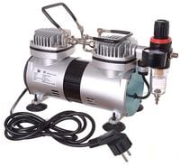 Wydajny 40l/min Kompresor AS19-2 do Aerografu DWA TŁOKI Auto Stop 5,5bar