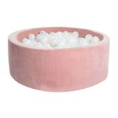 basen z kulkami Delsit 90x30cm aksamit różowy MAŁPISZON