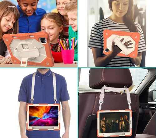 Etui do iPad Air 4/5 10,9” z Podstawką i Paskiem na Ramię Pomarańczowe na Arena.pl